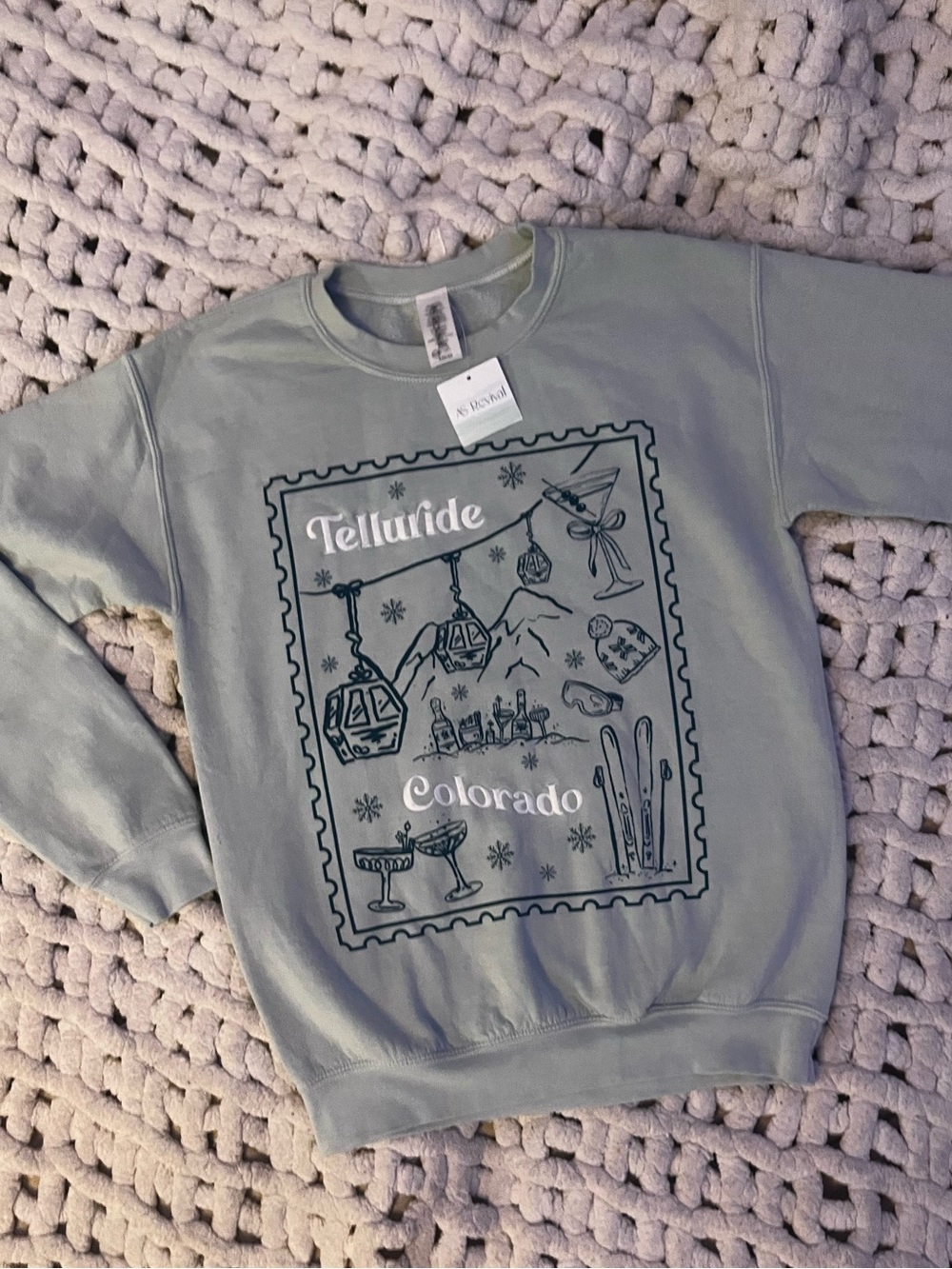 Altar'd State Sage Green Telluride Colorado Graphic Crewneck